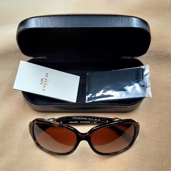 Coach Kissing C Sunglasses HC8146 Dark Tortoise - Picture 2 of 8